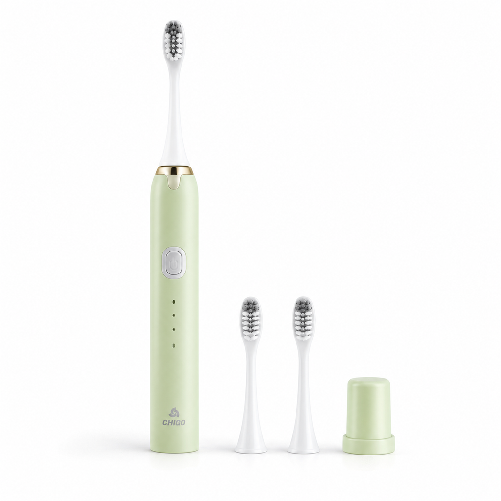 CHIGO ZGYS-0809 sonic electric toothbrush set on white background