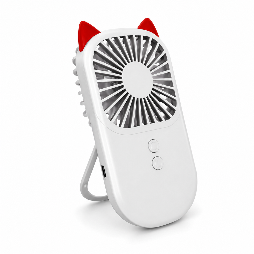 Portable mini handheld fan on white background